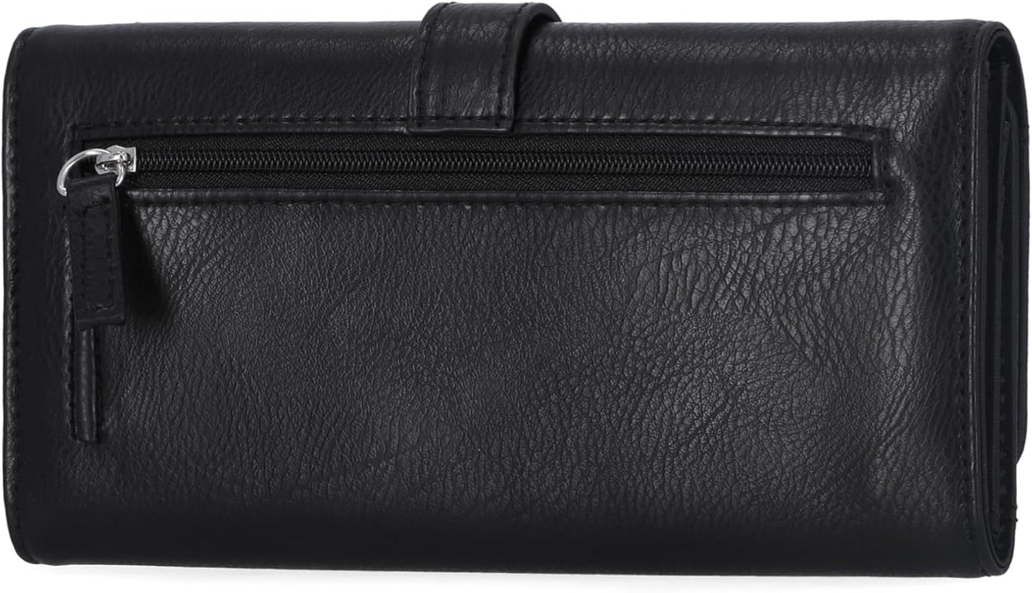 Mundi File Master Womens RFID Blocking Wallet Clutch Organizer With Change Pocket