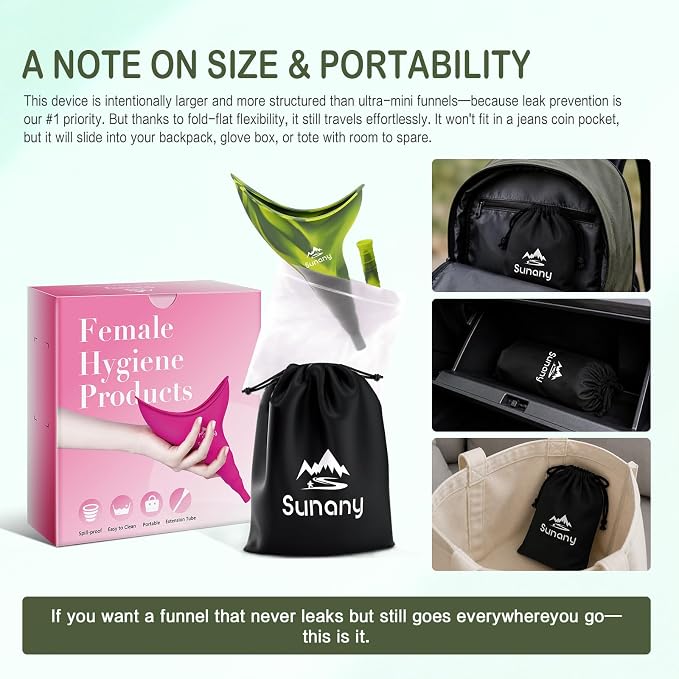 Female Urination Device, Reusable Female Urinal Silicone Women Pee Funnel | Women to Pee Standing Up, The Perfect Companion for Camping,Travel travel outdoor, folds compact, easy rinse