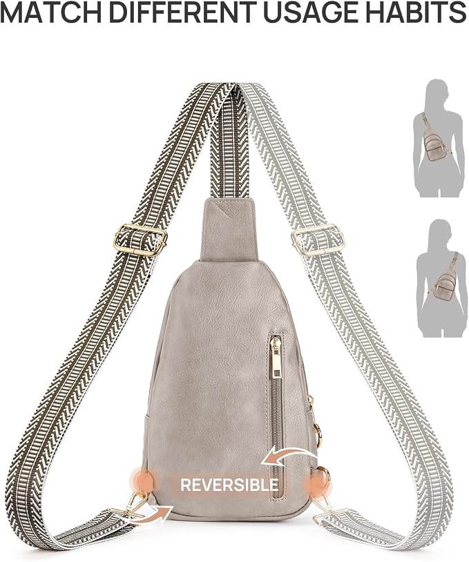 CHOLISS Anti Theft Small Sling Bag for Women and Men RFID Leather Crossbody Bags Fanny Pack Chest Bag Travel Purse Daypacks