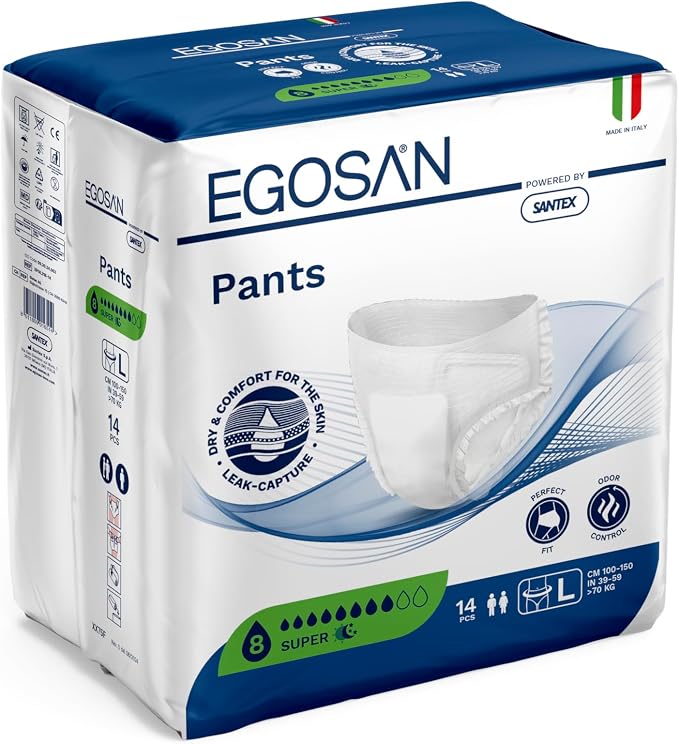 Egosan Super Incontinence Adult Pull Up Underwear with New Stretchable Waistband, Maximum Absorbency for Active Men and Women (Large, 14, Count)
