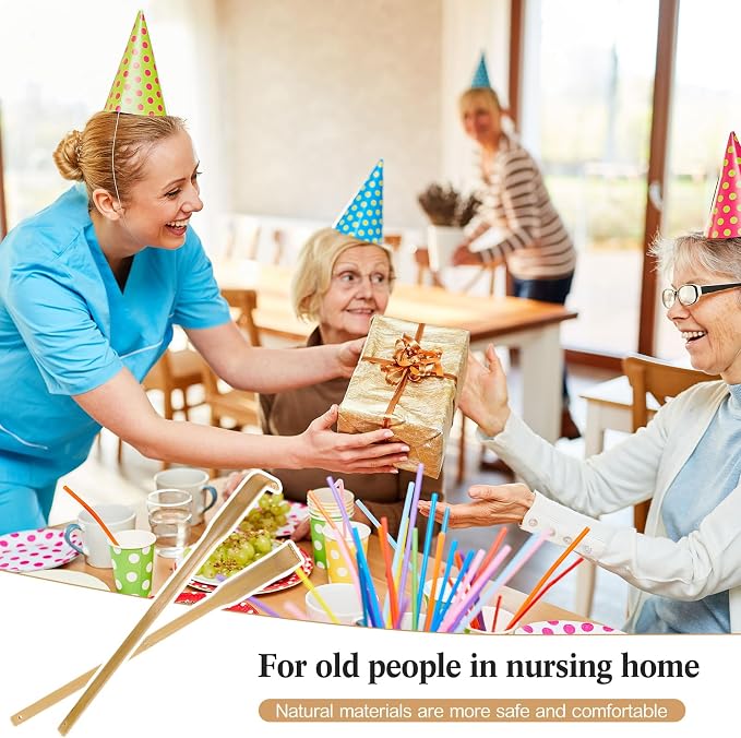 72 Pcs Bamboo Back Scratcher Bulk Long Handle for Itching Relief | Traditional Wooden Manual Back Massager for Elderly Men Women, Natural Bamboo with Hanging Hole, Gifts for Nursing Friends