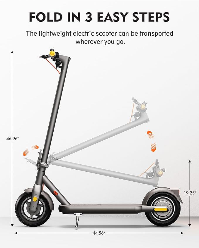 V22PRO Electric Scooter for Adults, 10" Honeycomb Tires, 14 Miles Range, 350W Motor & 20 MPH Portable Folding Commuting Electric Scooter with Turn Signals & App
