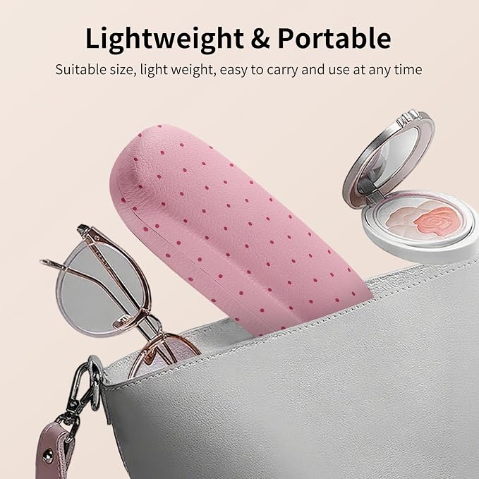 Glasses Case Hard Shell, Cute Sunglasses Case for Women Leather Protective Case for Eyeglass with Cleaning Cloth
