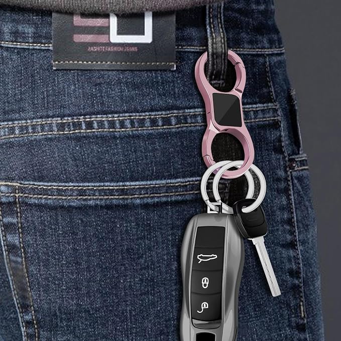Idakekiy Key Chain Quick Release Spring with 4 Key Rings Heavy Duty Car Keychain Organizer for Men and Women