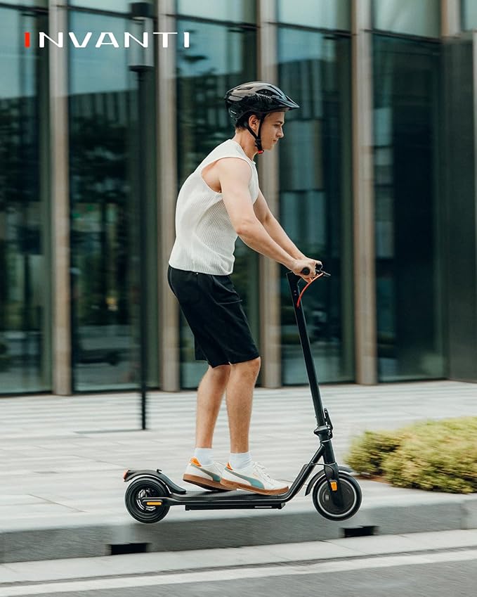INVANTI E20 Electric Scooter with 350W Motor, Max 19 Miles & 18 MPH, 8.5" Solid Tires, APP Control & Dual Brakes, Cruise Control, Foldable and Portable Commuter Electric Scooter