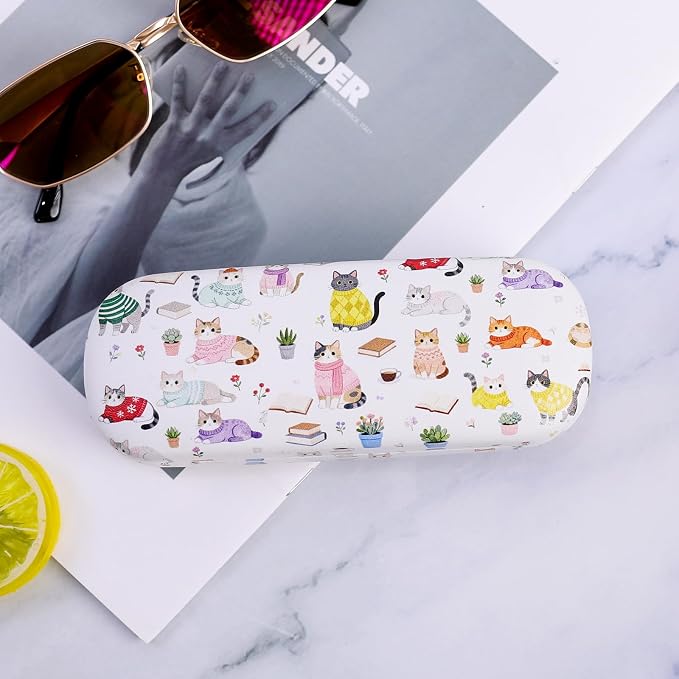 PERFECTSIGHT Hard Shell Eyeglasses Case, Kawaii Protective Glasses Case for Kids, Cute Eyeglass Case for Women Men Girls