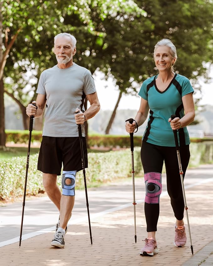 ABYON Knee Brace for Women & Men Meniscus Tear, ACL, Arthritis, Knee Support with Triple Side Stabilizers and Adjustable 360° Wraparound Strap for Maximum Knee Pain Support and Fast Recovery (PaleVioletRed,M)