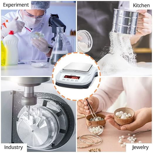 Lab Scale 2000g/0.01g High Precision Digital Scale with 1kg Weights Analytical Balance Electronic Scale for Kitchen Lab Weighing