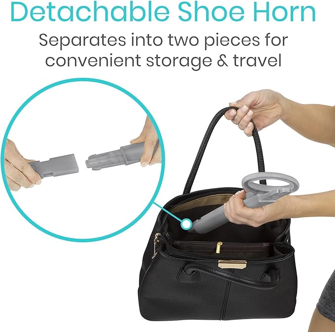 Vive Sock Aid Device for Seniors and Shoe Horn Kit - Sock Puller Aid Easy On and Off - Shoe Horn Long Handle - Adjustable