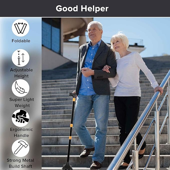 LIXIANG Walking Cane for Women for Stability Seniors Balance Folding Foldable Canes for Men Heavy Duty Adjustable Travel Collapsible Fashionable Fancy Decorative Unique Cool Cane