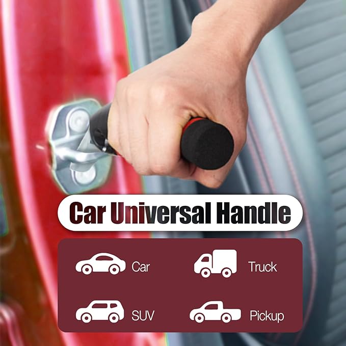 Car Door Handle for Elderly Car Assist Support Handle Multifunction Car Door Latch Bar for Seniors and Handicapped Red