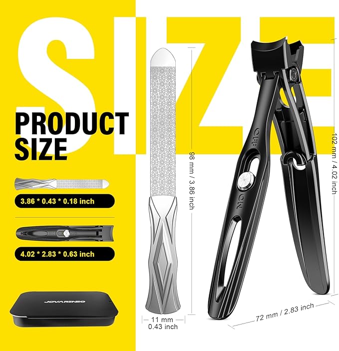 Ultra Wide Jaw Opening Nail Clippers Set, Extra Long Handle Toenail Clippers for Seniors Thick Toenails, Heavy Duty Large Clippers Cutter, Fingernail Clippers Gifts for Seniors, Men & Women Elderly