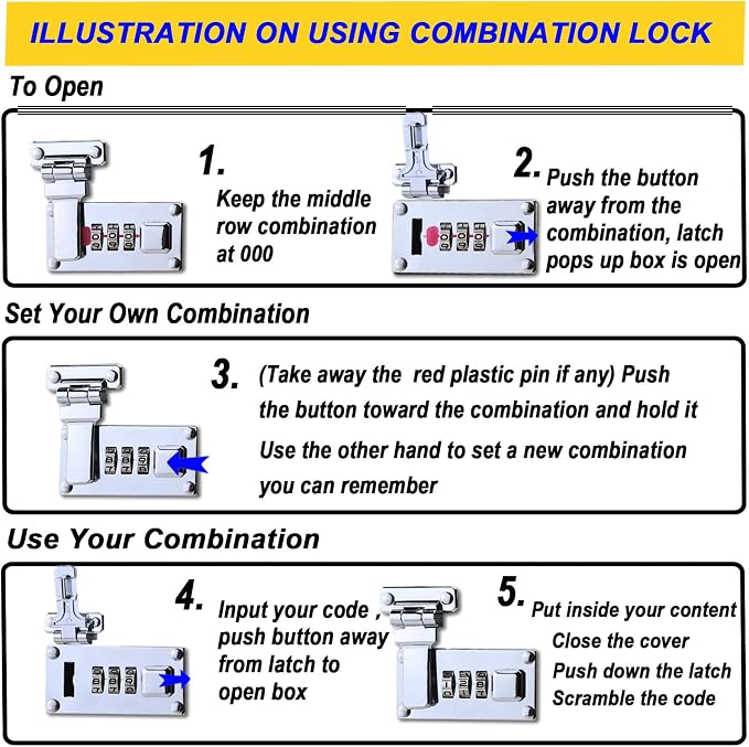 Medicine Lock Box with Code, Secure Multipurpose Locking Box | Portable Combination Storage Lockbox, Childproof Medication Organizer Case, Portable First AidBox with Removable Utility Tray