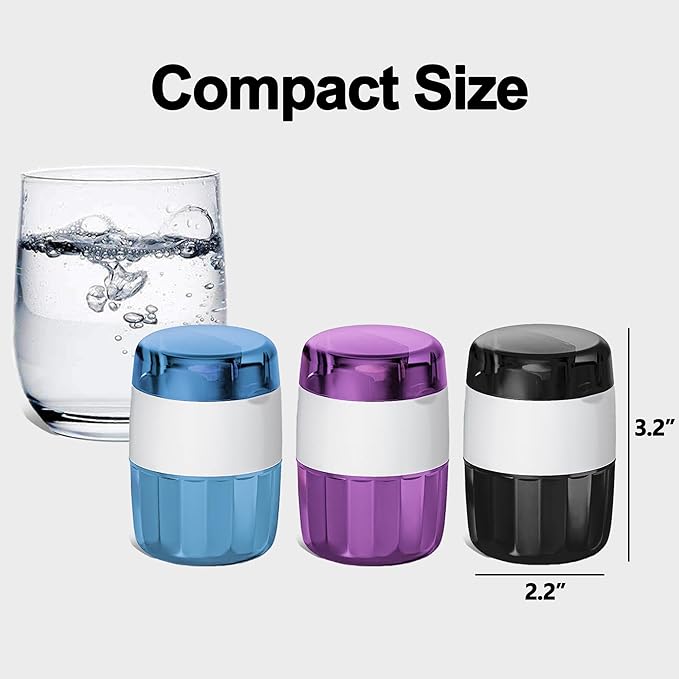 DUBSTAR 3-in-1 Pill Crusher Pill Grinder, Pill Crusher Fine Powder with Brush, Pill Crushers for Elderly with Pill Cutter and Storage, Pill Cutter Splitter for Small or Large Pills (Purple)