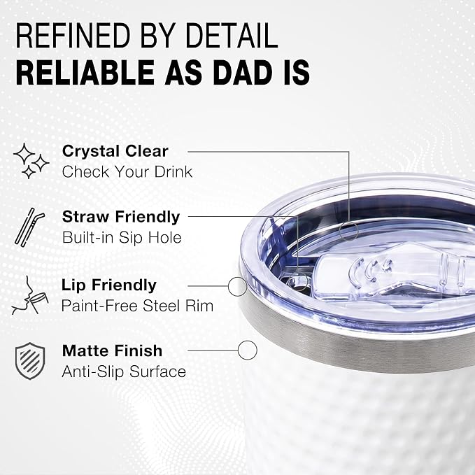 Golf Gift for Dad - Funny Golf Dads Gifts from Daughter Son Kids, Best Dad By Par Tumbler for Men Golfers Golf Lovers, Unique Golf Coffee Mug Cup for Fathers Day Christmas Birthday - Dimpled 20oz