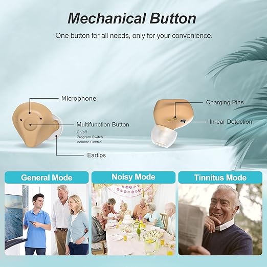 Digital Hearing Aids OTC Hearing Amplifier for Seniors Button Operation Senior-Friendly Memory-Enhanced Listening Advanced Rechargeable Hear Clearly Live Fully