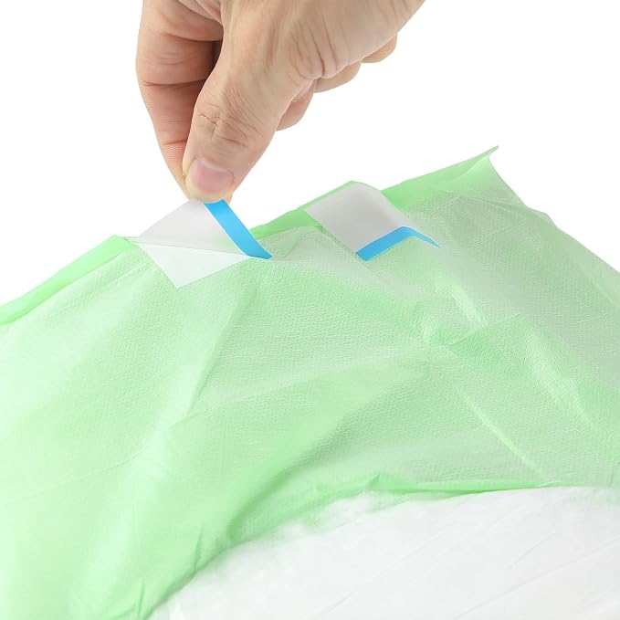 CutiePlusU Adult Diapers Sample 3 Pieces Adult Brief Diaper Incontinence Underwear Green Cute Toddler (Medium 28"-38")
