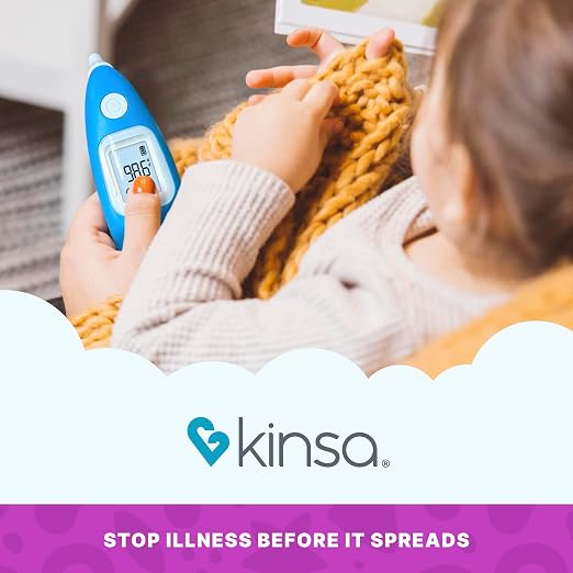 Kinsa Smart Ear Infrared Digital Thermometer for Fever | FDA-cleared medical termometro for body temperature readings for all ages; smartphone app tracks symptoms and offers guidance