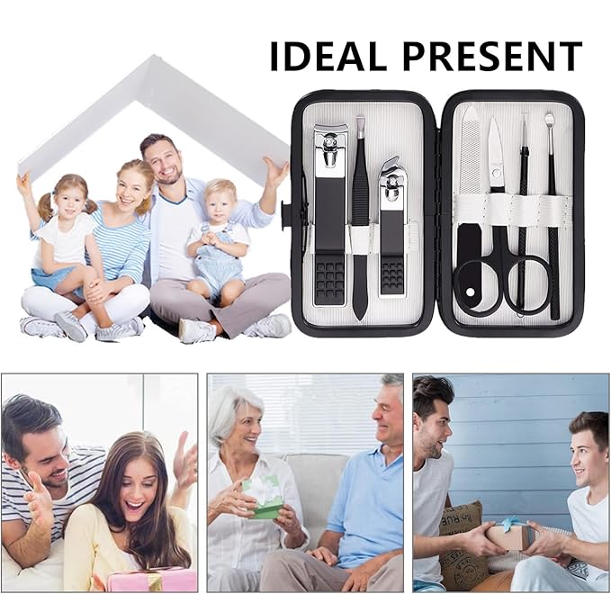 Nail Clipper Kit Valentine's Day Gfit for Men Women Nail Clipper Set Manicure Kit with Case Toe Finger Nail Clippers Personal Care Tools Travel Manicure Set Nail Clipper Grooming Kit for Men Women