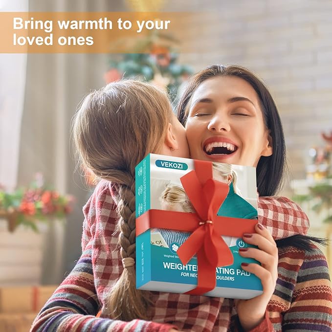 Heating Pad for Neck and Shoulders and Back, Christmas Gifts for Women Gifts for Mom Wife Men Dad, Mom Gifts for Christmas, Weighted Neck Heating Pads, 6 Heat Settings 4 Auto-Off,17"x23" Blue