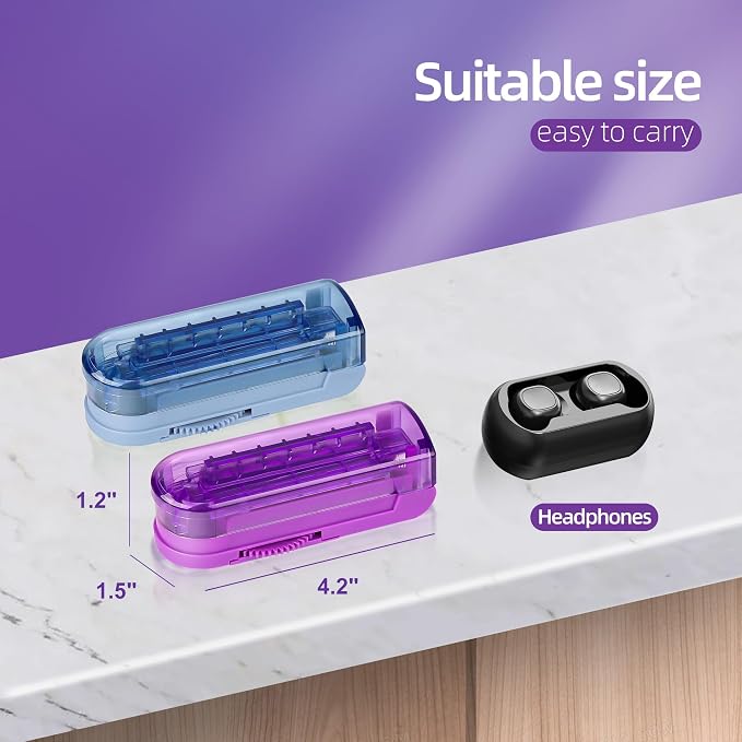 DUBSTAR 2PCS Pill Cutter Splitter for Small and Tiny Pills, Multiple Pill Cutters for Small or Large Pills, Adjustable Pill Splitter with Centering Device and Blade Guard (Purple+Blue)