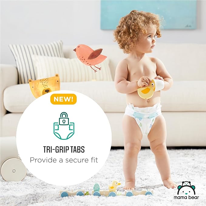 Amazon Brand - Mama Bear Gentle Touch Diapers, Size 1, 200 Count (4 packs of 50)