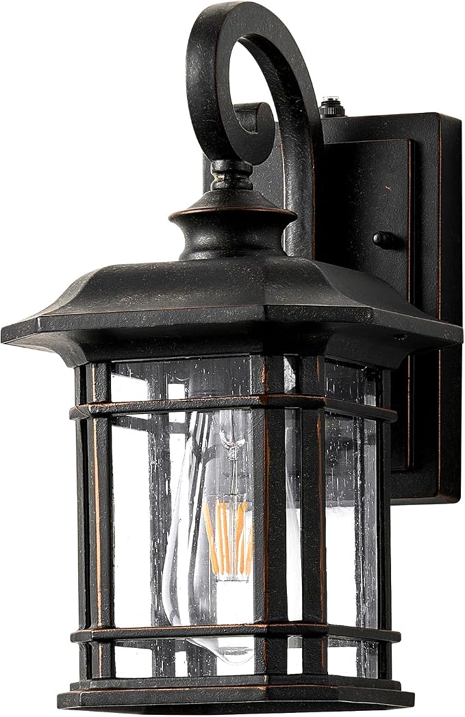 VIANIS Oil Rubbed Bronze Outdoor Light Fixture, Dusk to Dawn Outdoor Lights for House, Waterproof Porch Lights, Outside Wall Lights for House, Garden, Garage, Entryway, Anti-Rust