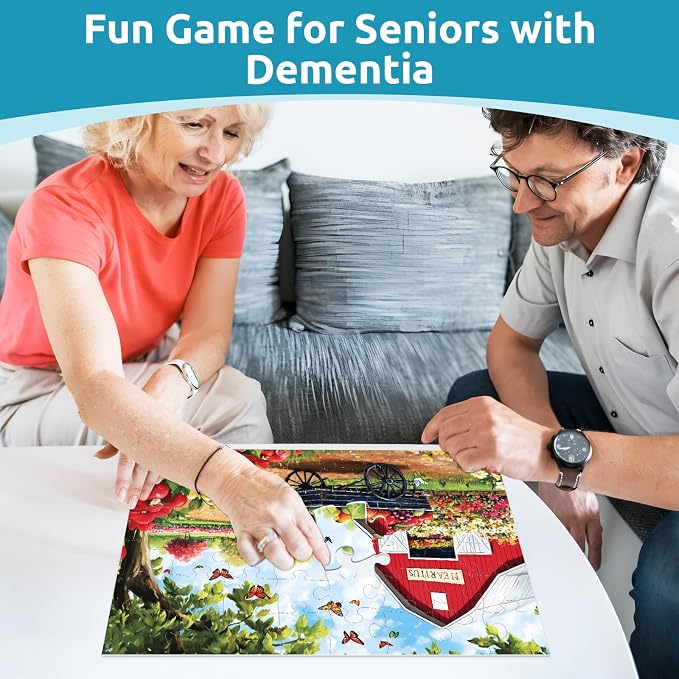 3 Pack 48 Large Piece Puzzles for Seniors, Dementia Alzheimer's Products Activities for Elderly Adults,Alzheimer’s Puzzle Memory Cognitive Games Easy Jigsaw Puzzle Gifts with 3 Storage Bags