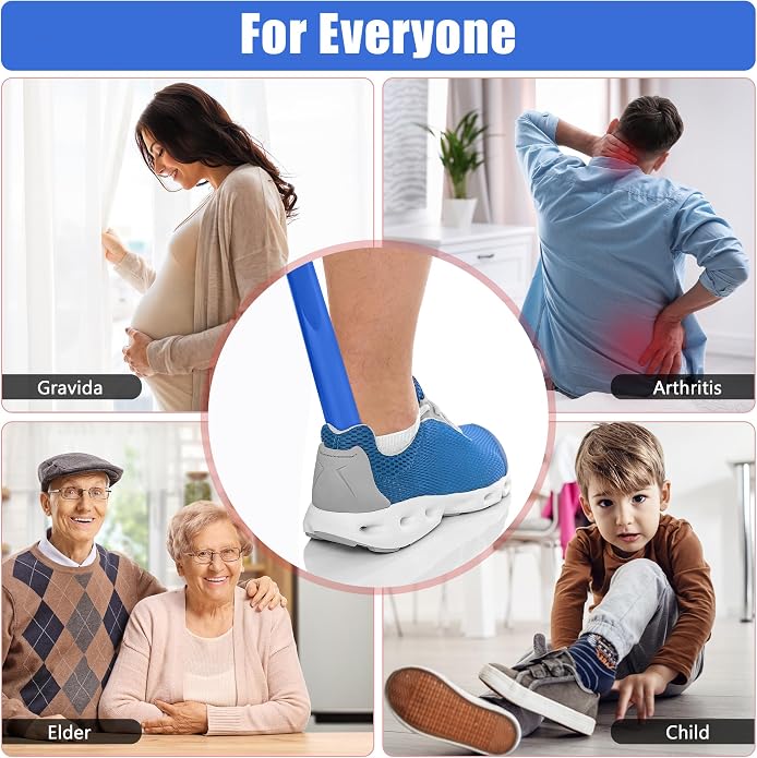 Nextnoid Shoe Horn Long Handle for Seniors - 16.5"-23" Straight & Sturdy Long Shoe Horn for Men, Women & Kids
