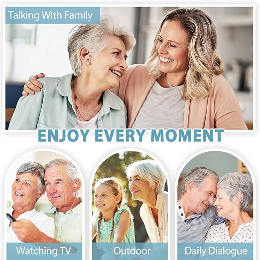 Updated Hearing Aids for Seniors,Rechargeable Hearing Aids with Noise Cancelling,Adjustable Volume Control,One Pair He-aring Amplifier with Charging Box(White)