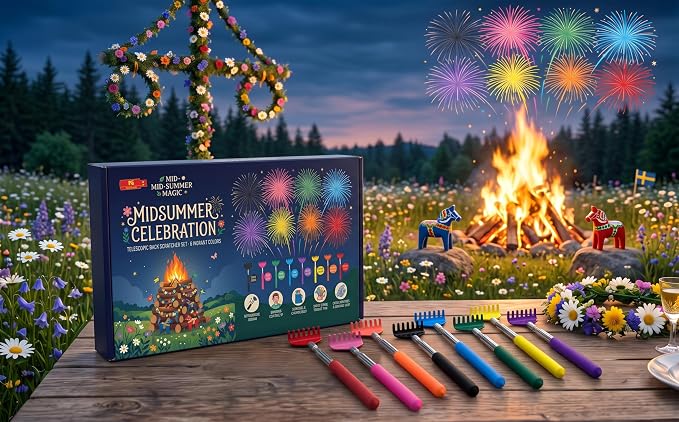 8-Piece Gift Box Set Retractable Back Scratchers | Portable Metal Body Massager Tool, Multi-Color Set for Men Women Kids & Pets - Father's Day, Valentine's, School Season