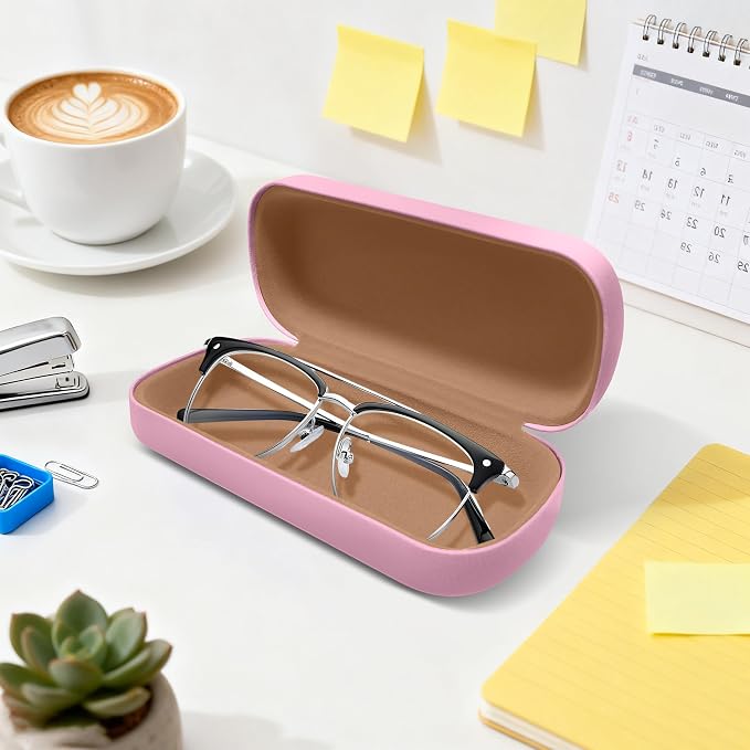 Glasses Case Large Hard Shell, PU Leather Protection for Eyeglasses Case