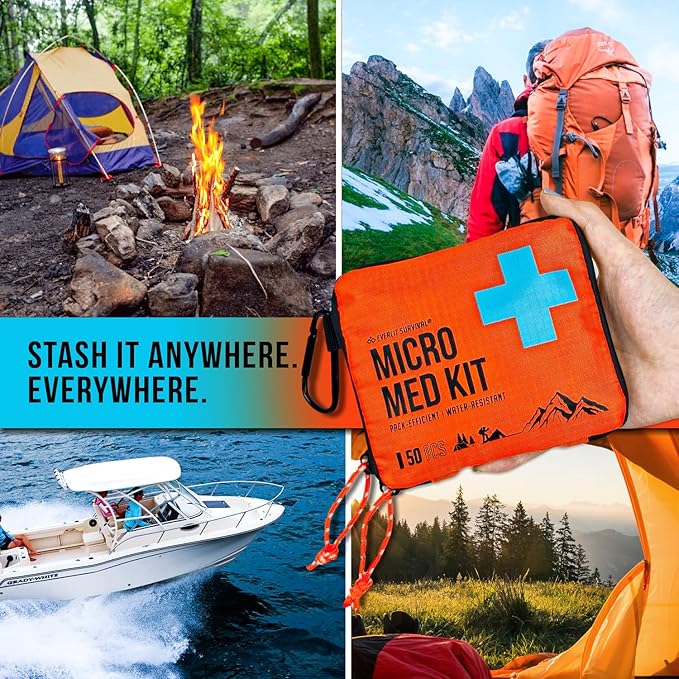 EVERLIT Ultralight Mini First Aid Kit, EDC Medical Kit, Water-Resistant EDC Mini Kit for Hiking, Backpacking, Camping, Cycling (Yellow)