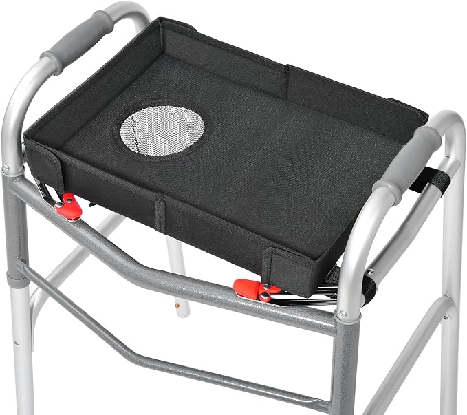 Walker Tray with Cup Holder, Lightweight Detachable Mobility and Walker Accessories Table for Senior, Rollator Tray for Rolling Folding Rollator, Easy Assembly