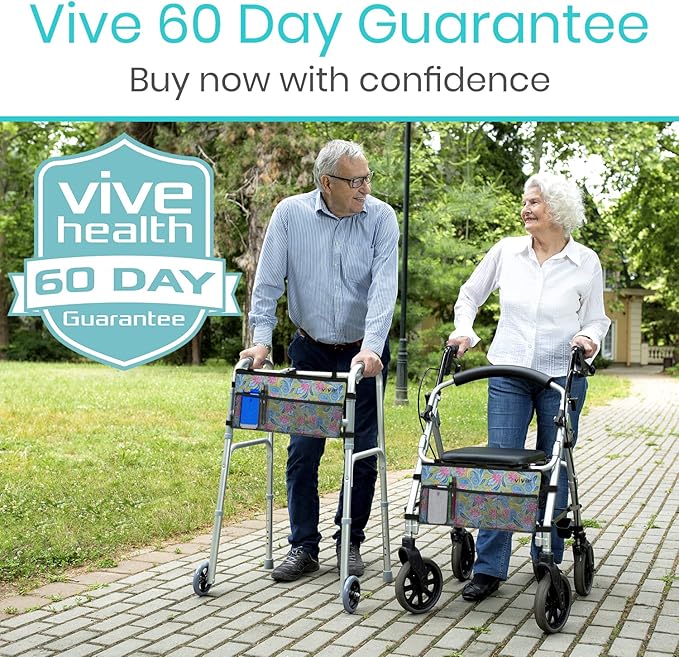 Vive Walker Bag - Accessories Wheelchair Basket Pouch (Water Resistant) - Seniors Caddy Accessory Attachment for Folding, Rolling Walkers - Carry Storage Carrier Tote - Lightweight, Universal Size