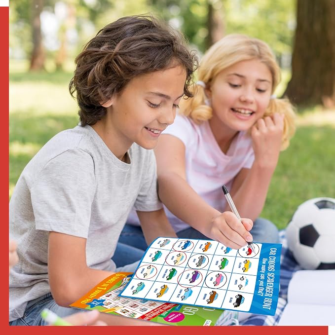 Gethelud 2 Pack Road Trip Game Pads, 10 Games (Categories, Dot & Boxes, Tic-tac-Toe, Scavenger Hunt Bingo), Pen Pencil Paper Game, Plane Trip/Car Travel/Getaway Activity Pad for Kid, Adult