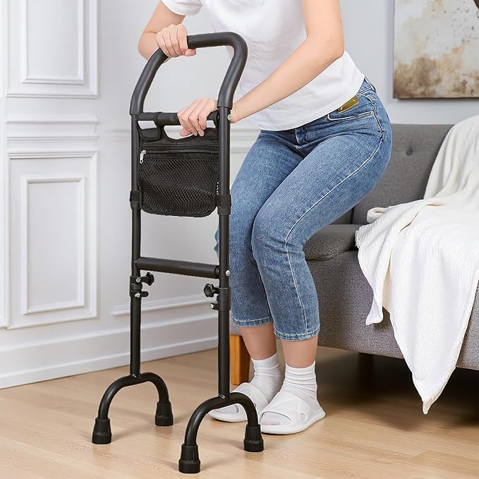 Stand Assist(Black)-Mobility Standing Aid Rail for Couch, Chair, Bedside, Toilet. Assistance Handle for People with Limited Mobility. Safety Grab Bar for Standing, Walking, Up and Down The Stairs