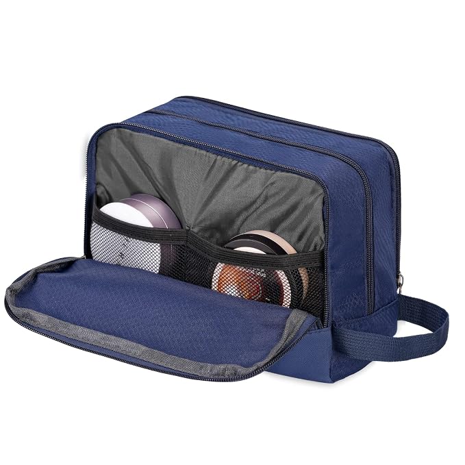WANDF Travel Toiletry Bag for Men, Small Dopp Kit for Toiletries | Water-Resistant Fabric, Travel Bag for Toiletries, Compact Storage, Shaving Accessories, Weekend Trips