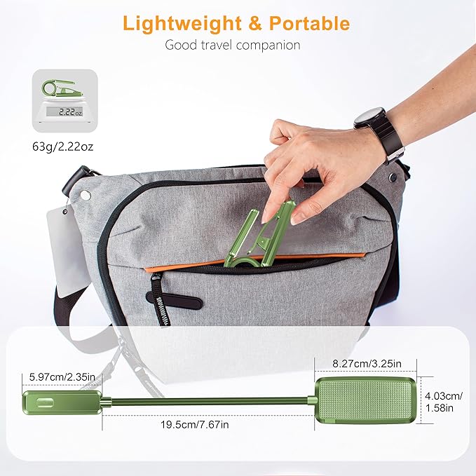 Gritin 9 LED Rechargeable Book Light for Reading in Bed - Eye Caring 3 Color Temperatures,Stepless Dimming Brightness,80 Hrs Runtime Small Lightweight Clip On Book Reading Light -Intense Green