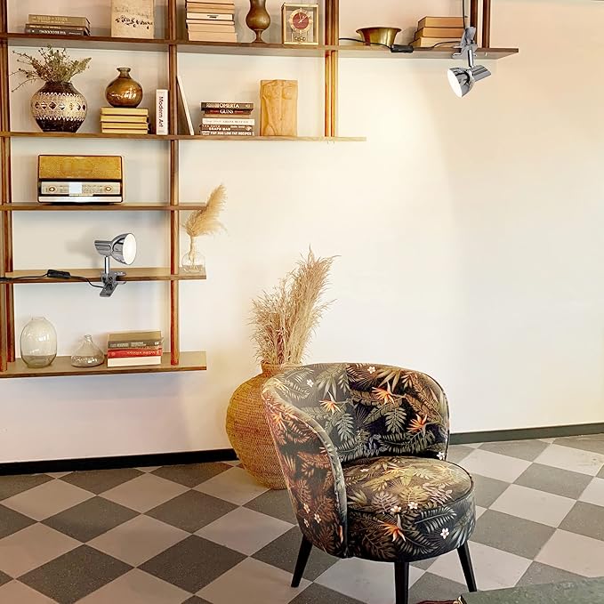 LED Clamp Light,5W Super Bright Desk Lamp, 330° Rotation Small Lamp with Clamp on Desk/Table/Bed Headboard/Cupboard Home Lighting, Modern and Save Space Illumination Powerful Lamp Silver