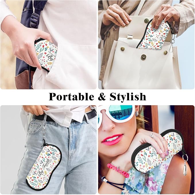 MoKo Sunglasses Soft Case Ultra Light Neoprene Zipper Eyeglass Case for Men Women