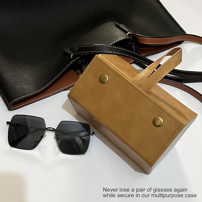 Longjet Sunglasses Organizer Travel Glasses Case 5 Slots Multiple Pairs Eyeglasses Storage Box Hanging Eyewear Holder