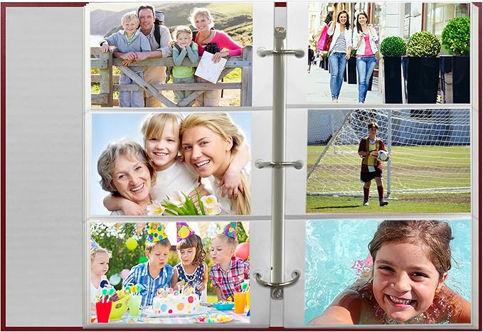 3-ring pocket BURGUNDY album for 504 photos - 4"X6"