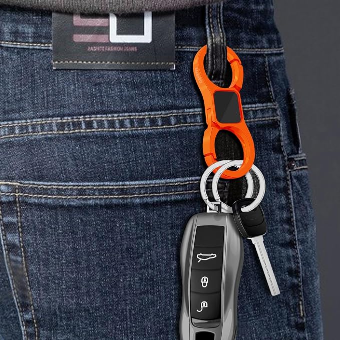 Idakekiy Key Chain Quick Release Spring with 4 Key Rings Heavy Duty Car Keychain Organizer for Men and Women