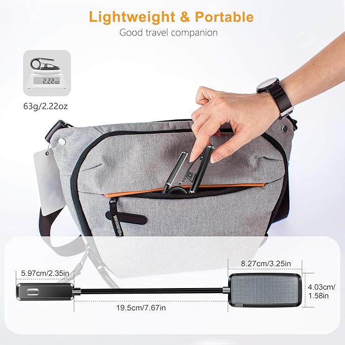 Gritin 9 LED Rechargeable Book Light for Reading in Bed -Eye Caring 3 Color Temperatures,Stepless Dimming Brightness,80 Hrs Runtime Small Lightweight Clip On Book Reading Light for Studying