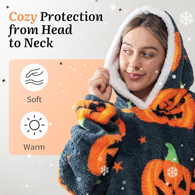 Blanket Hoodie, Long Hooded Blanket Sweatshirt as Birthday Gifts for Women Men, Long Wearable Blanket for Women Men.