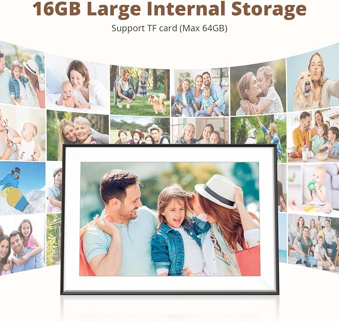 Dragon Touch 10.1'' WiFi Digital Picture Frame - HD IPS Touch Screen Digital Photo Frame Display, Auto-Rotate, Share Photos/Videos Instantly via Free App Best Gifts for Birthday, Wedding, Mom,2 Pack