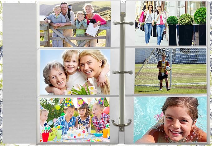 3-Ring Photo Album 504 Pockets Hold 4x6 Photos, Cobalt Breeze Design