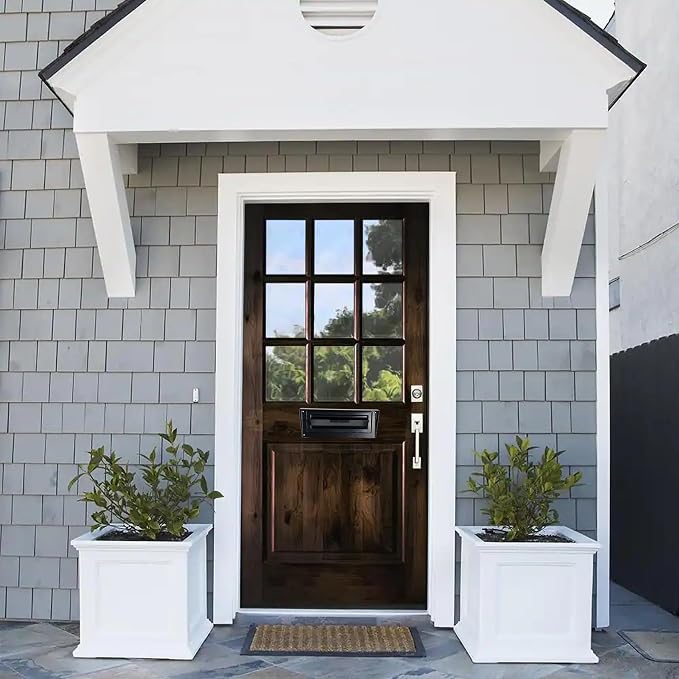 Through-the-Door Mailbox with Rear Access Door & Rain Cover | Galvanized Steel Mail Drop Box for Letters, Documents & Key Collection, Secure Outdoor Mail Storage