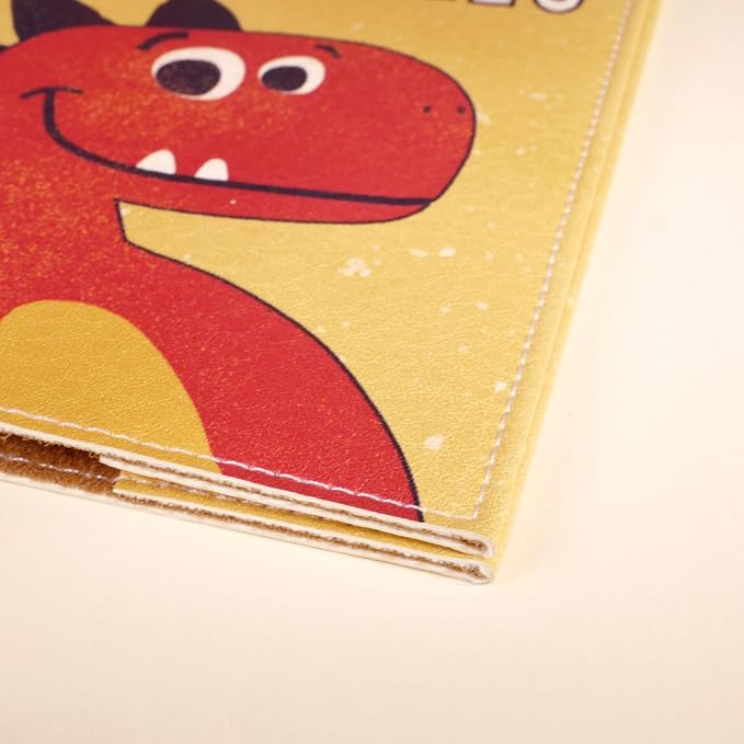 Passport Cover for Kids, Women and Men, Cute Travel Passport Holder (Hello Dino)